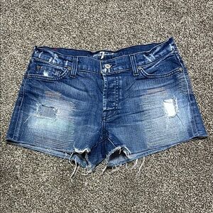 7 for all mankind Denim Distressed Women's Shorts size 27